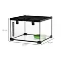 PawHut Glass Reptile Terrarium Insect Breeding Tank Vivarium Habitats with Thermometer for Lizards, Horned Frogs, Snakes, Spiders - Small 30 x 30 x 20cm - 3