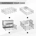PawHut Pet Playpen w/ Door Customisable Fence for Guinea Pigs Chinchillas Hedgehogs - Black - 4
