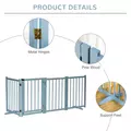 PawHut Pet Gate Wooden Foldable Dog Safety Barrier w/ 4 Panels for Small and Medium Dogs Blue - 6