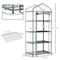 Outsunny 4 Tiers Mini Portable Greenhouse Compact Plant Grow Shed Metal Frame Transparent Clear Cover 160H x 70L x 50Wcm - 3