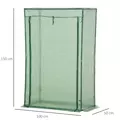 Outsunny 100 x 50 x 150cm Tomato Greenhouse Steel Frame PE Cover with Roll-up Door Outdoor for Backyard, Balcony, Garden, Green - 3