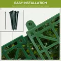 Outsunny 12PCS Artificial Boxwood Wall Panels 50cm x 50cm Grass Privacy Fence Screen Faux Hedge Greenery Backdrop Encrypted Milan Grass with White Flowers for Home Garden Backyard Balcony - 5
