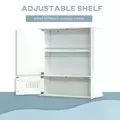 kleankin Bathroom Mirror Cabinet, Wall Mounted Storage Cupboard with Double Doors and Adjustable Shelf, Bathroom Organizer, White - 4