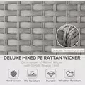 Outsunny 6 Pieces Outdoor PE Rattan Wicker Corner Sofa Set with 10cm Thick Padded Cushions, Aluminium Conservatory Furniture with Glass Top Coffee Table, Footstools, Grey - 4