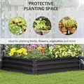Outsunny 432L Square Raised Garden Bed Box with Weatherized Steel Frame for Vegetables, Flowers and Herbs, 120 x 120 x 30cm, Grey - 4