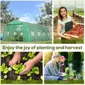 Outsunny Walk-in Polytunnel Greenhouse, Outdoor Garden Tunnel Greenhouse Tent with Zipped Roll-Up Door and 8 Mesh Windows, 6 x 3M - 7