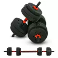 HOMCOM 25kg 2 IN 1 Adjustable Dumbbells Weight Set, Dumbbell Hand Weight Barbell for Body Fitness, Lifting Training for Home, Office, Gym, Black - 1