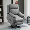 HOMCOM Faux Leather 70° Electric Riser Recliner Chair - Grey - 2