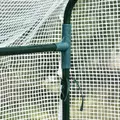 Outsunny Walk In Greenhouse with 2-Tier Shelves, Roll up Zip Panel Door, Garden Polytunnel Steeple Grow House for Outdoor, 6 x 4 x 6ft White - 9