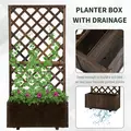Outsunny Garden Planter with Trellis, 45L Raised Bed for Climbing Plants, Vines, Flowers, Outdoor Planter Box for Patio, 72.5 x 31.5 x 149.5 cm, Carbonised Finish - 5