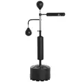 HOMCOM 4-in-1 Boxing Punching Bag, Freestanding with 2 Speed Bals, 360° Reflex Bar, 160-230cm Adjustable Height, Black - 1