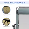 Outsunny Set of 2 Portable Folding Recliner Outdoor Patio Adjustable Backrest, Grey - 6