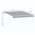 Outsunny Garden Patio Manual Awning Canopy Sun Shade Shelter Retractable 4 Size 5 Colour - 3