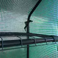Outsunny Walk-in Greenhouse with 4 Tier 24 Shelves, Portable Grow House with Roll-up Zipped Door, 244 x 180 x 210cm, Green - 8