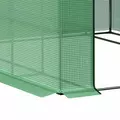 Outsunny Walk-in Greenhouse with 4 Tier 24 Shelves, Portable Grow House with Roll-up Zipped Door, 244 x 180 x 210cm, Green - 9
