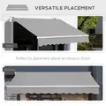 Outsunny Garden Patio Manual Awning Canopy Sun Shade Shelter Retractable 4 Size 5 Colour - 5