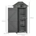 Outsunny Wooden Garden Shed, Utility Outdoor Small Shed with Lockable Double Doors, Shelves and Roof Hatch, Grey - 3