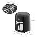 HOMCOM 4L Air Fryer, 1300W Air Fryer Oven with Digital Touch Display, Rapid Air Circulation, 12 Cooking Programs, Adjustable Temperature, Timer, Nonstick Basket for Oil Less or Low Fat Cooking, Black - 3
