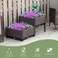 Outsunny 50cm x 50cm x 46.5cm Set of 2 41L Plastic Raised Garden Bed, Planter Box, Flower Vegetables Planting Container with Self-Watering Design and Drainage Holes for Patio Balcony - 6