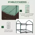Outsunny 4 Tier Mini Greenhouse, Portable Compact Green House with Steel Frame, PE Cover, Roll-up Door, 70 x 50 x 160 cm, Green - 4