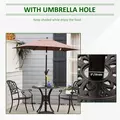 Outsunny 78 cm Round Garden Dining Table with Parasol Hole Antique Cast Aluminium Outdoor Table Only, Black - 5