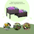 Outsunny 50cm x 50cm x 46.5cm Set of 2 41L Plastic Raised Garden Bed, Planter Box, Flower Vegetables Planting Container with Self-Watering Design and Drainage Holes for Patio Balcony - 7