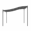 Outsunny 4 x 3 Meters Canopy Metal Wall Gazebo Awning Garden Marquee Shelter Door Porch - Grey - 7
