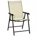 Outsunny Set of Two Folding Garden Chairs - Beige - 1