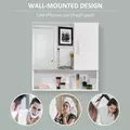 kleankin Bathroom Mirror Cabinet, Wall Mounted Storage Cupboard Organizer with Double Doors and Adjustable Shelf, White - 4