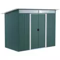 Outsunny 8.5 x 4ft Metal Shed with Lightsky Panels, Garden Storage Tool House with Double Doors for Garden, Patio and Lawn, Green - 1