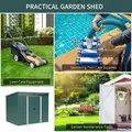 Outsunny 8.5 x 6ft Metal Shed with Lightsky Panels, Garden Storage Tool House with Double Doors for Garden, Patio and Lawn, Green - 5