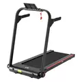 HOMCOM 750W Folding Treadmill, 1-14km/h Electric Running Machine w/ Wheels, Safety Button, LED Monitor, Phone Holder for Home Office Jogging Fitness Exercise Workout - 9