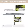 Outsunny 3.5M X 3.5M Metal Pergola Gazebo Awning Retractable Canopy Outdoor Garden Sun Shade Shelter Marquee Party BBQ, Grey - 5