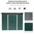 Outsunny 8.5 x 6ft Metal Shed with Lightsky Panels, Garden Storage Tool House with Double Doors for Garden, Patio and Lawn, Green - 6