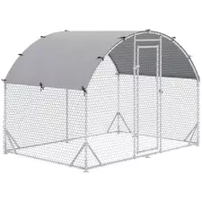 PawHut Walk In Chicken Run Galvanised Chicken Coop Hen Poultry House Cage Pet Playpen Garden with Water-Resist Cover, 2.8 x 1.9 x 2m - 1