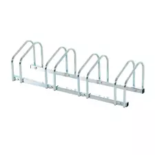 HOMCOM Bike Stand Parking Rack Floor or Wall Mount Bicycle Cycle Storage Locking Stand (4 Racks, Silver) - 1