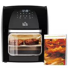 HOMCOM 12L 8 in 1 Digital Air Fryer Oven with Roast, Bake, Dehydrate, 8 Preset Modes, Rapid Air Circulation, Timer, Inner Light, Memory Function, 1800W, Dish Wash Accessory, Black - 1
