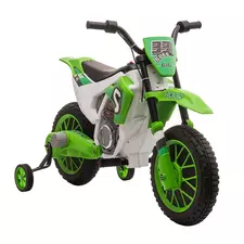 HOMCOM 12V Kids Electric Motorcycle Ride-On, with Training Wheels, for Ages 3-6 Years - Green - 1