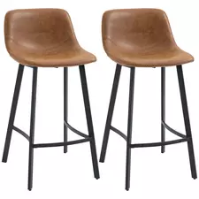HOMCM Kitchen Stools Set of 2, 97cm Sitting Height with Integrated stable structure, Brown - 1