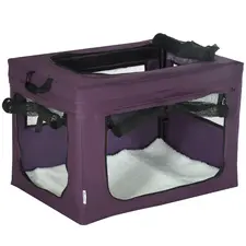 PawHut 60cm Pet Carrier, with Cushion, for Miniature Dogs - Purple - 1
