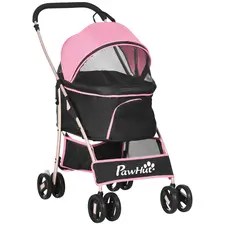 PawHut 3 In 1 Detachable Pet Stroller, for Extra Small and Small Dogs - Pink - 1