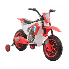 HOMCOM 12V Kids Electric Motorcycle Ride-On, with Training Wheels, for Ages 3-6 Years - Red - 1
