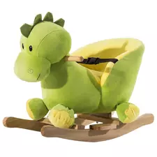 HOMCOM Kids Rocking Horse, Plush Ride-On Dinosaur Seat, with Seat Safety Belt, 32 Songs, Ride-On Horse - 1