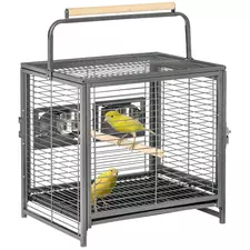 PawHut Parrot Cage, Travel Carry Pet Bird Cage, with Metal Handle - 1