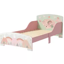ZONEKIZ Toddler Bed Frame, Kids Bedroom Furniture for Ages 3-6 Years, Pink - 1
