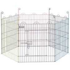PawHut Pet Playpen Crate, with Six Panels, Door, for Indoors and Outdoors - 1