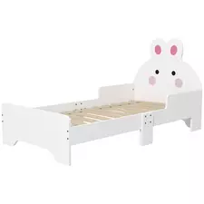 ZONEKIZ Rabbit-Designed Toddler Bed, Kids Bedroom Furniture - White - 1