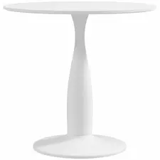 HOMCOM Round Dining Table, Modern Dining Room Table with Steel Base, Non-slip Foot Pad, Space Saving Small Dining Table - 1