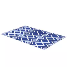 Outsunny Plastic Straw Reversible RV Outdoor Rug with Carry Bag, 182 x 274cm, Blue and White - 1