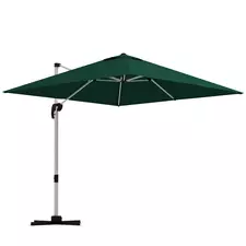 Outsunny Square Cantilever Garden Parasol, with Five-Position Canopy - Green - 1